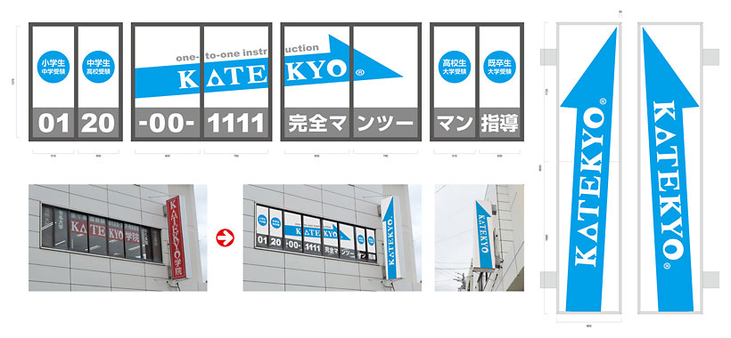 KATEKYO学院小諸駅前校-店舗看板設計図